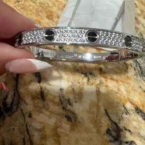 Silver Pave Crystal Love Bracelet